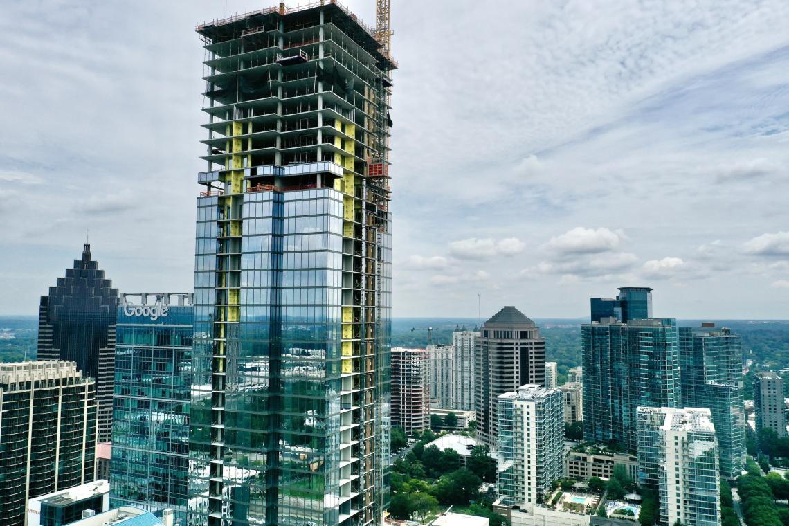 Drone tour: With 10+ stories to go, Atlanta's tallest new tower